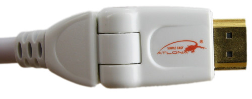 The connectors on the new HDMI cables from Atlona can swivel 90 degrees, so you can mount your TV closer to the wall.
