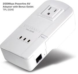 This network adapter from TRENDnet uses your home's electrical wires to carry home network signals.