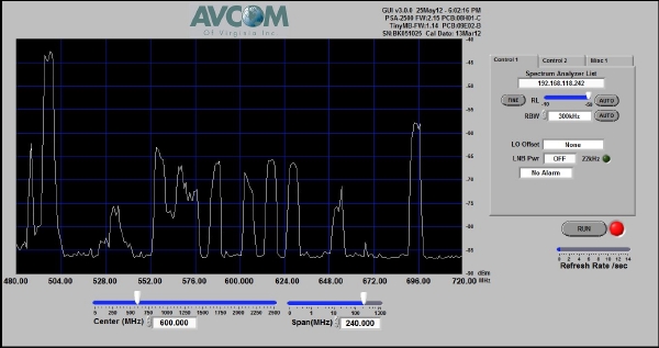 Spectral View 480 - 720 MHz Mohu Leaf w Clearstream Amp SA MR
