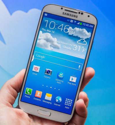 Samsung's new Galaxy S4 smartphone with Full HD 5-inch AMOLED display.