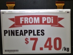 A 7.4-inch E Ink Spectra panel, which incorporates red particles, as well as white and black ones.  (Photo:  Ken Werner)