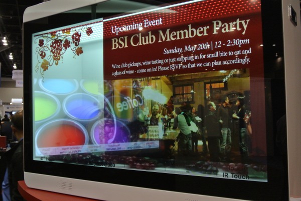 BSI's transparent 47-inch sign was an admirable example of the genre, with saturated colors and apparently high transparency.  (Photo:  Ken Werner)