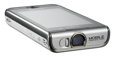 The new Samsung W7900 mobile phone has a DLP projector embedded in the top.