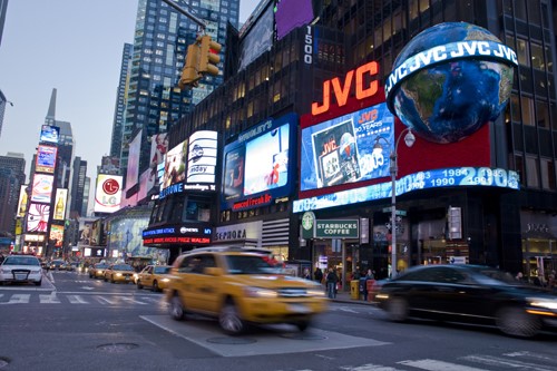 JVC's new Times Square LED display has 720p resolution.