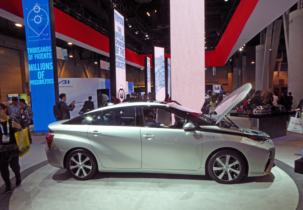 It seems logical that Toyota would come out with a hydrogen-powered car. After all, the 2nd most abundant thing in the universe after hydrogen is the Toyota Camry, (Or it just seems that way...)