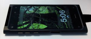 Amazon's maybe-3D smartphone was shown with the case concealed with a shroud. (Photo: BGR)