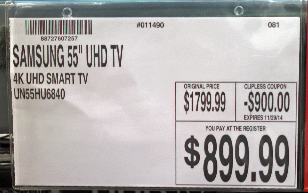 Samsung's entry-level 55-inch Ultra HD was marked down an astonishing 50% for the weekend.