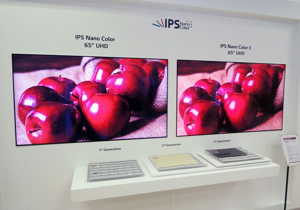 Figure 8. Although LG Display does a ton of work with OLEDs, they aren't leaving LCDs behind. Their new Nano Cell technology greatly improves color rendering, saturation, and dynamic range using nanoparticles smaller than 1 nanometer.