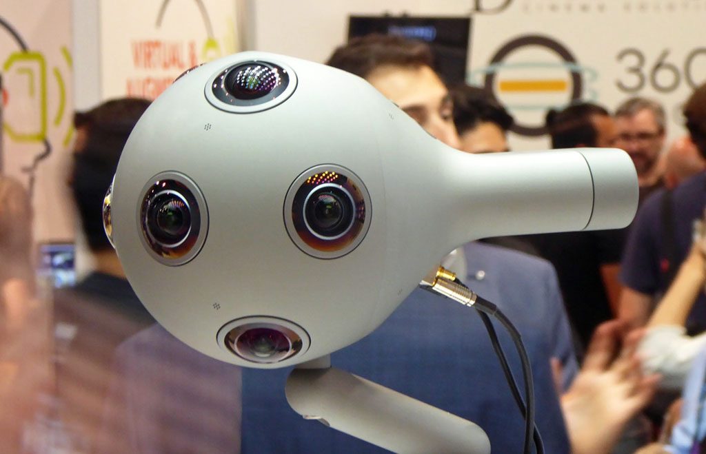 Nokia's VR camera has 8 super-wide-angle lenses and 8 microphones. And I'm sorry, it DOES look like a high-tech hair dryer...