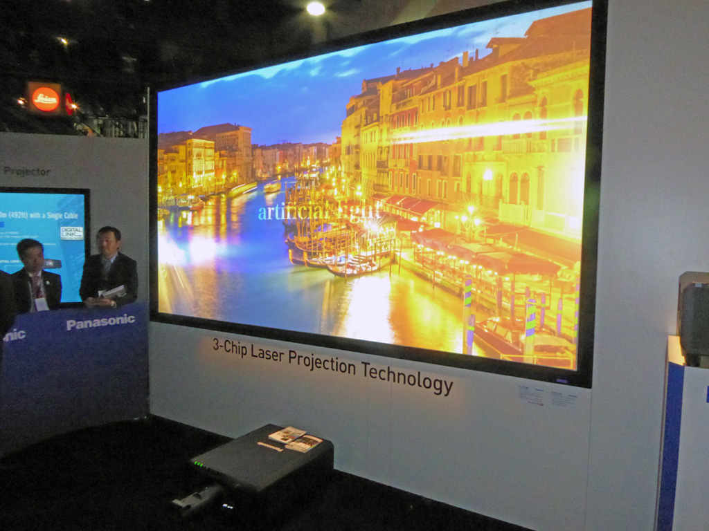 Panasonic's 3-chip DLP projector gets 10,000 lumens out of a laser light engine. 