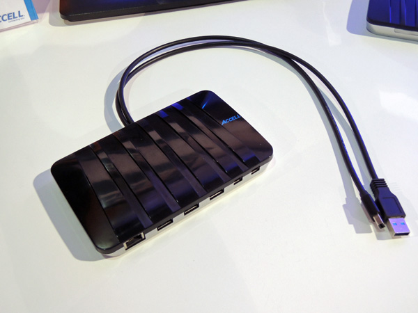 DisplayPort can now carry USB 3.0 on its physical layer. Here's an Accell DockPort breakout box with Mini DisplayPort and USB connections.