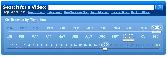 The Daily Show's online archives have a great user interface.