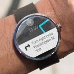 Moto 360 with turn-by-turn directions on a now smart-watch-looking screen. (Photo: Motorola Mobility)
