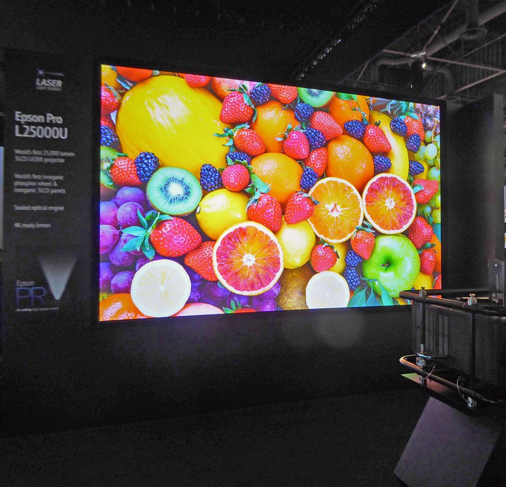 Epson finally got religion and showed its first laser/phosphor 3LCD projector this year - a 25,000 lumens model.