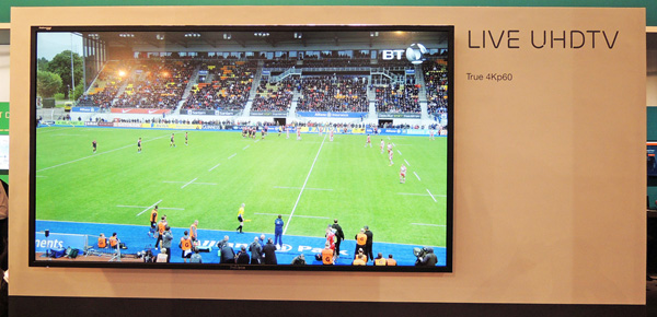 Ericsson stiched together four 2K image quadrants to stream this 4K image live from England.