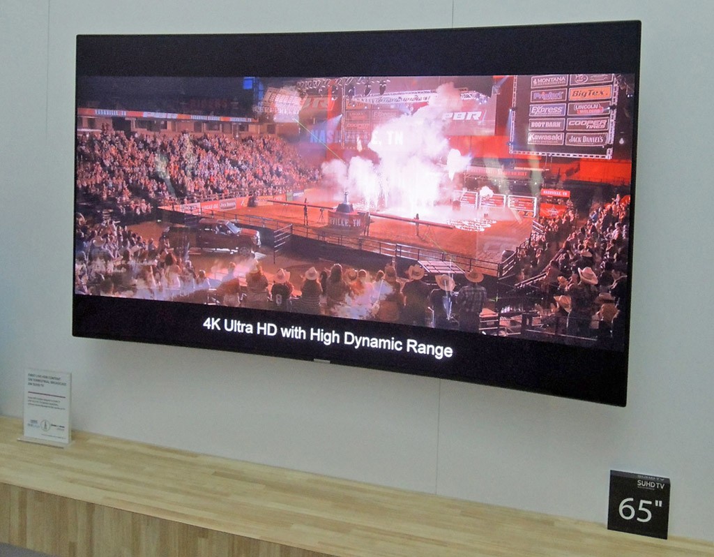 In the Samsung booth, you could watch Ultra HD content with HDR as broadcast over the air...