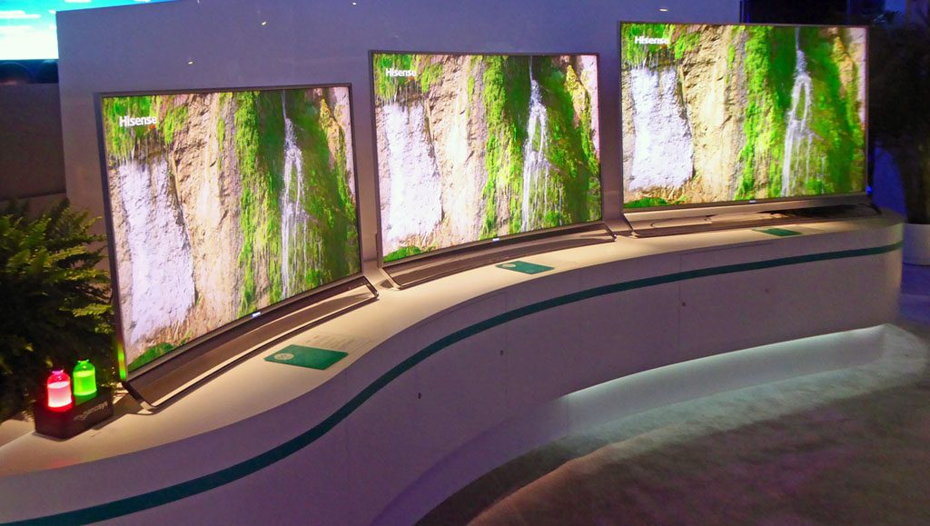 Hisense is into quantum dot technology and showed a full line of 4K HDR LCD TVs, driven by Nanosys QD science.