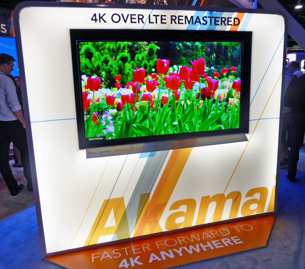 Akamai had a cool demo of UHDTV over 4G LTE networks (you know, the network your smartphone uses!).